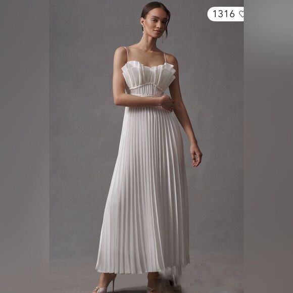 Anthropologie Acler Sanna Pleated Maxi Dress/ size 4 - Picture 1 of 10